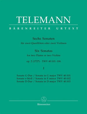 テレマン／無伴奏2つのフルート（またはヴァイオリン）のための6つのソナタ 作品2 (グリンカ／トリオ・パセティーク2フルート)(ベーレンライ
