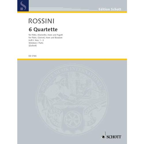 6つの四重奏曲 第1巻（No.1-3）／ロッシーニ(パート譜のみ)《輸入木管アンサンブル楽譜》の画像