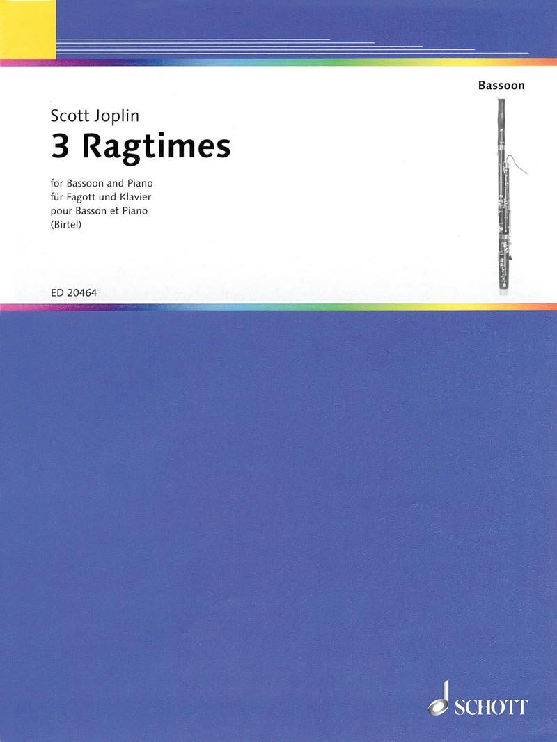 スコット・ジョプリン／3つのラグタイム（バスーン）《輸入バスーン楽譜》の画像