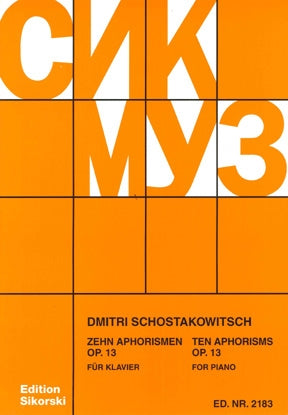 ショスタコーヴィチ／格言集 - 10の小品 op.13《輸入ピアノ楽譜》の画像