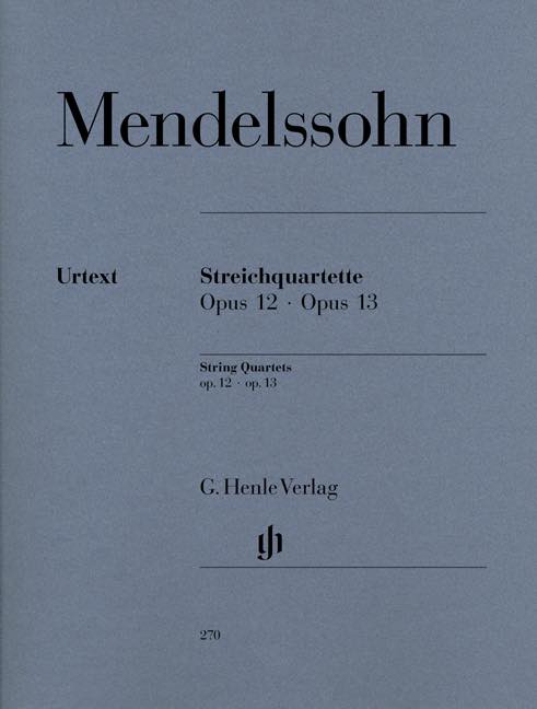 メンデルスゾーン／弦楽四重奏曲 作品12、作品13《輸入弦楽四重奏楽譜》の画像