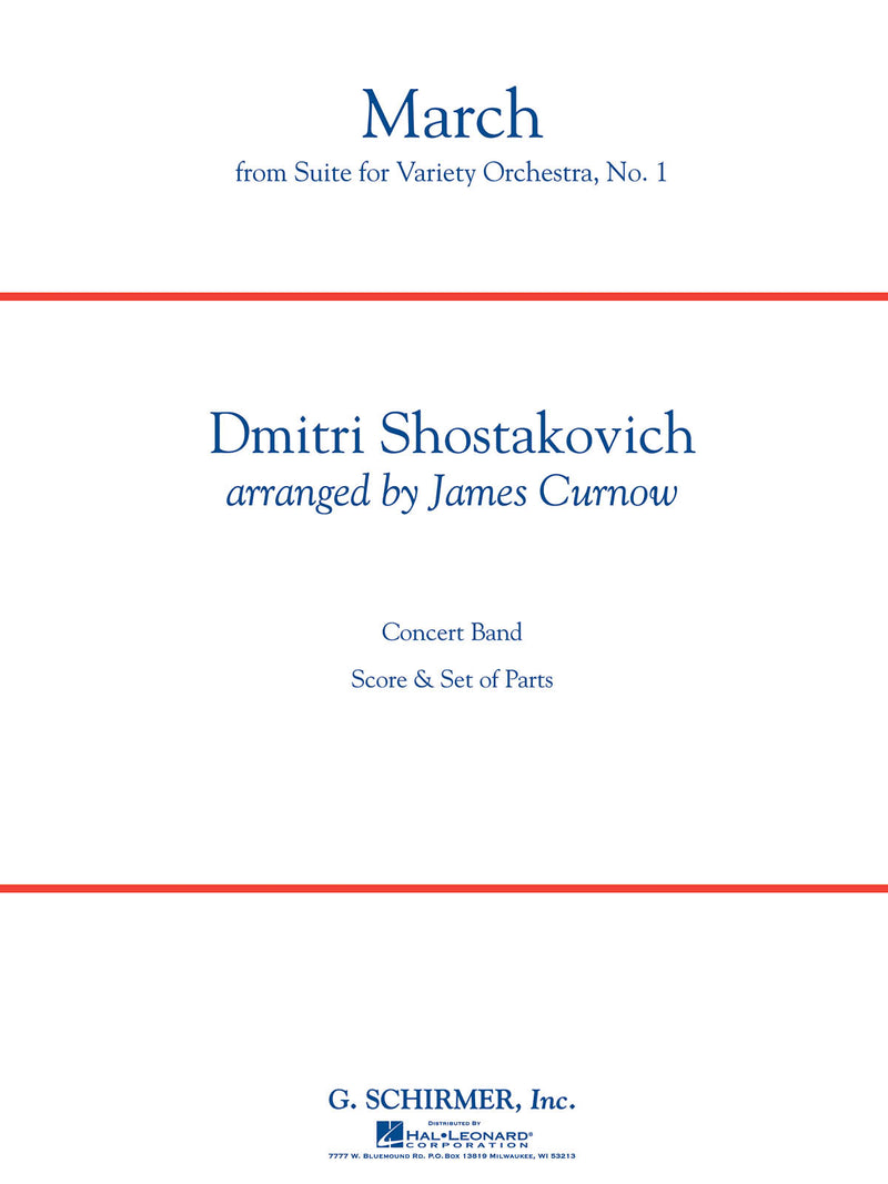行進曲(「バラエティ・オーケストラのための組曲第1番」より)(Vショスタコーヴィチ) 吹奏楽譜の画像