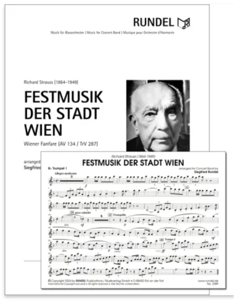 《吹奏楽譜》ウィーン市のファンファーレ【参考音源CD付】(Festmusik Der Stadt Wien) シュトラウス(Strauss)【輸入】