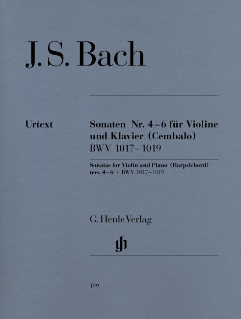 ヴァイオリンとピアノ(チェンバロ)のためのソナタ集 Nos. 4-6 BWV 1017-1019 《輸入ヴァイオリン楽譜》の画像