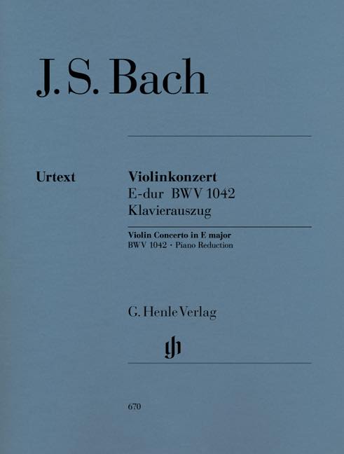 バッハ／ヴァイオリン協奏曲 第2番 ホ長調 BWV 1042 (ピアノ・リダクション)《輸入ヴァイオリン楽譜》の画像