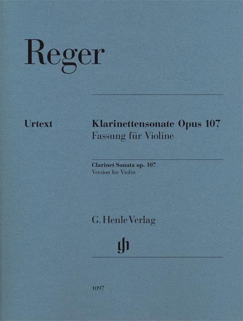 レーガー／クラリネット・ソナタ作品107(ヴァイオリン・ヴァージョン)《輸入ヴァイオリン楽譜》