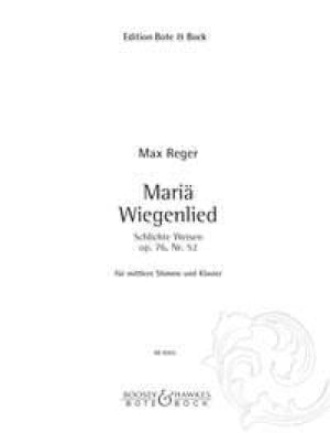 【Big Sale!】M.レーガー／素朴な歌より「マリアの子守歌」  op.76 No.52（ドイツ語、中声用／ピアノ）《輸入声楽，合唱譜》※出版社都合により、納期にお時間をいただく場合がございます（※在庫なくなり次第セール終了となります）の画像