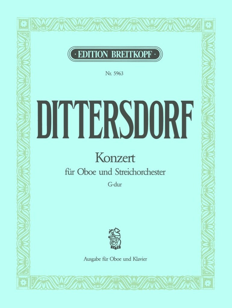 ディッタースドルフ／オーボエと弦楽のための協奏曲《輸入オーボエ楽譜》の画像